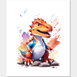 Cute Colorful Tyrannosaurus Rex T-Rex Posters and Art